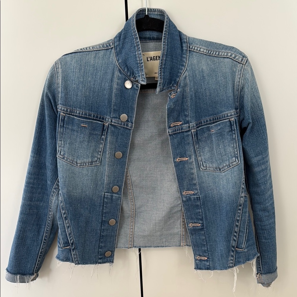 L'AGENCE Women's Blue Denim Jacket